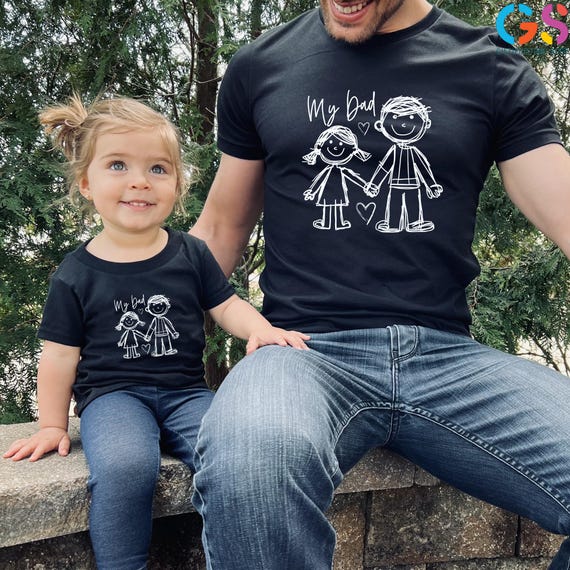 Dad Drawing Shirt, Fathers Day Shirt, My Dad Shirt, Dad and Kids Shirt, Kids Art Shirt, Dad Artwork Gift,  Fathers Day Gift, Cute Dad Shirt
