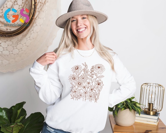 Retro Wildflower Sweatshirt, Floral Bouquet Sweater, Cute Flowers Sweatshirt, Spring Sweatshirt, Religious Sweater, Christian Sweatshirt
