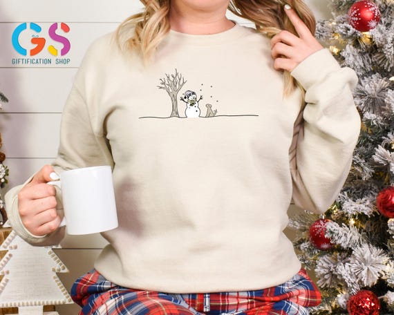 Snowman Snowflake Sweatshirt, Christmas Dog Owner Sweater, Holiday Animal Lover Gift, Merry Xmas Hoodie