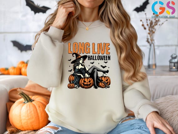 Long Live Halloween Sweatshirt, Halloween Witchy Sweater, Halloween Pumpkin Sweatshirt, Halloween Costume Sweatshirt, Gothic Sweatshirt