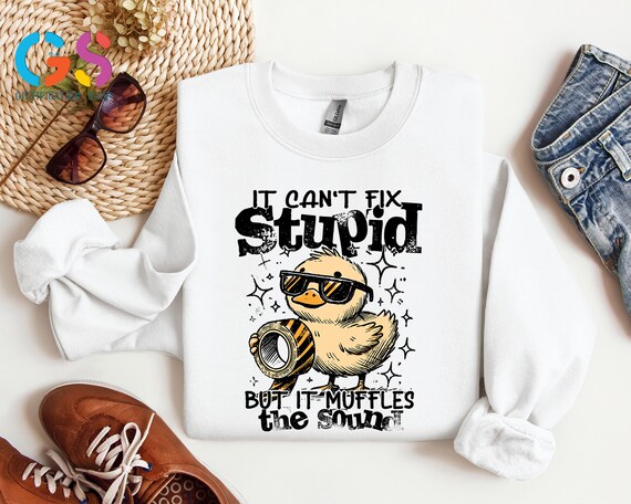 Sarcastic Animal Sweatshirt, Duct Tape Duck Snarky Sweater, Funny Attitude Hoodie, Hilarious Sweatshirt, Retro Sweater, Trendy Meme Gift