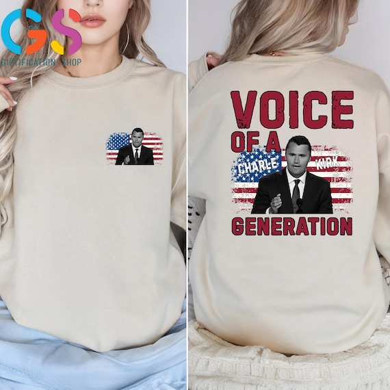 Voice of a Generation Charlie Kirk Sweatshirt, RIP Charlie Sweater, Great Patriot Hoodie, Memorial Gift, Charlie Legacy Sweater