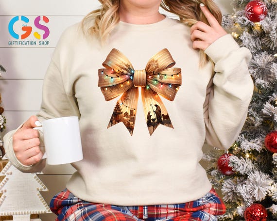 Coquette Nativity Scene Sweatshirt, Christmas Christian Sweater, Greatest Gift Of All Hoodie, Xmas Girly Bible Verse Gift