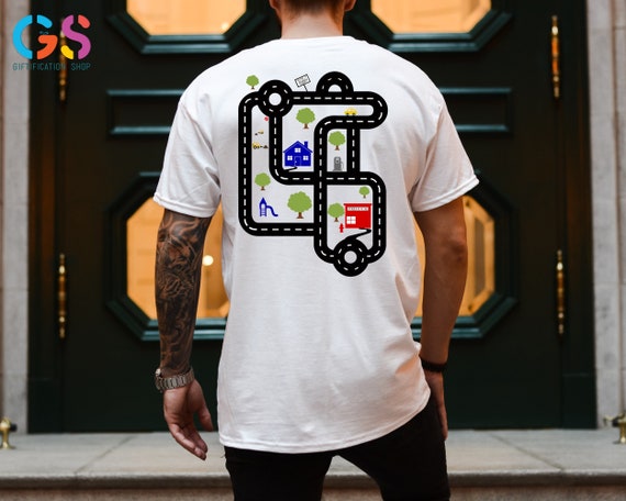 Race On Dad's T-shirt, Mat Road On Dad Shirt, Car Race Track T-Shirt, Funny Father's Day Gift From Kids, Playmat TShirt, Dad TShirt