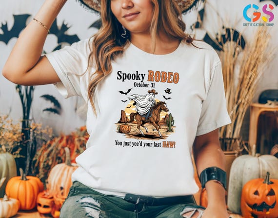Spooky Rodeo Tshirt, Western Ghost Shirt, Halloween Country Shirt, Spooky Season Haw Shirt, Halloween Cowboo Shirt, Halloween Pumpkin Shirt