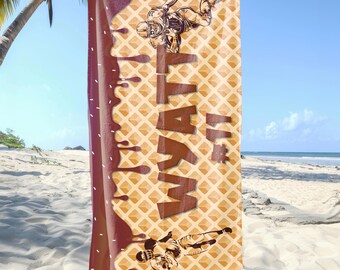 Toalla de playa personalizada con nombre de jugador de fútbol, regalos personalizados para aficionados al fútbol, recuerdos para fiestas en la piscina.