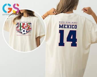 Camiseta "Una Nación, Un Juego, Un Mundo 2026", Sudadera de Aficionado al Fútbol Americano con Águila, Día Internacional del Juego, Regalo de Fútbol Americano con Bandera de Canadá y México