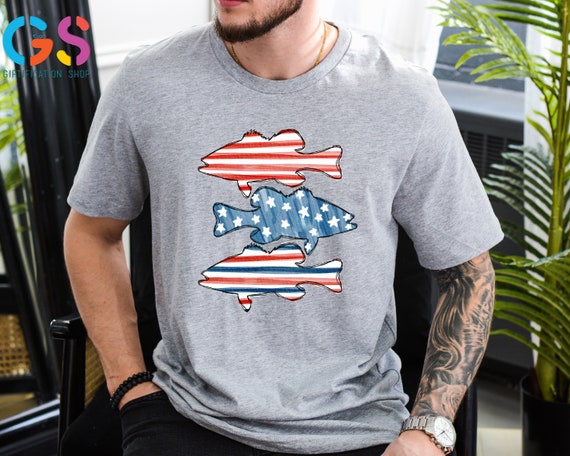 Patriotic Fish Shirt, 4th of July Shirt for Men, Fisher Shirt, Fishing Shirt, 4th July Shirt For Boys, Fourth of July Shirt,Independence Day