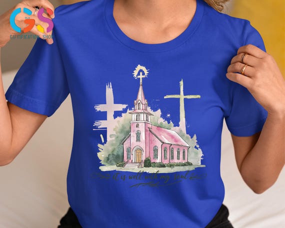 It Is Well With My Soul Shirt, Christian Watercolor Shirt, Christian Shirt, Jesus Lover Shirt, Cute Religious Shirt, Faith Based Shirt