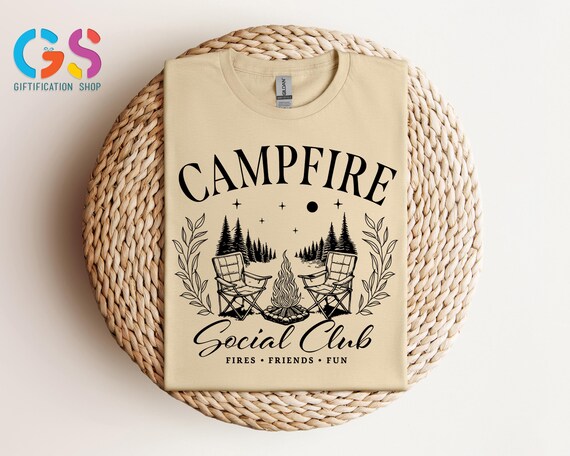 Camping Shirt, Campfire Social Club Shirt, Camper Shirt, Hiking Shirt, Lake Life Shirt, Adventure Shirt, Nature Shirt, Summer Shirt