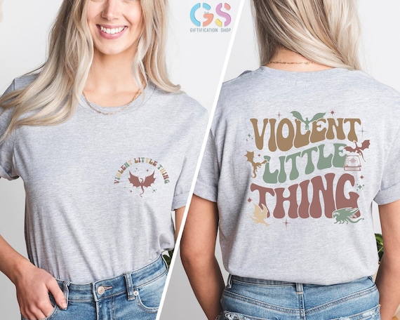 Violent Little Thing T Shirt, Fourth Wing Shirt, Fantasy Book Lover Gift, Dragon T Shirt, Bookish Shirt, Reader Shirt, Reading Shirt
