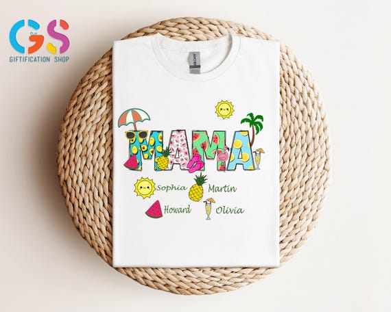 Custom Name Mama Shirt, Personalized Summer Shirt For Mama, Customized Gift For Mom, Beach Mama Shirt, Hot Mom Summer Tee, Mama Gifts