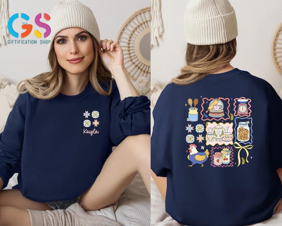 Custom Name Thrifting Sweatshirt, Farm Animal Slow Living Sweater, Artsy Gardening Mindful Womens Gift