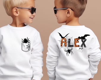 Personalized Halloween Sweatshirt,Custom Name Halloween Shirt,Halloween Gifts For Boys,Halloween Gift For Toddler,Halloween Sweater For Kid