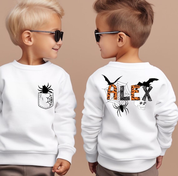 Personalized Halloween Sweatshirt,Custom Name Halloween Shirt,Halloween Gifts For Boys,Halloween Gift For Toddler,Halloween Sweater For Kid