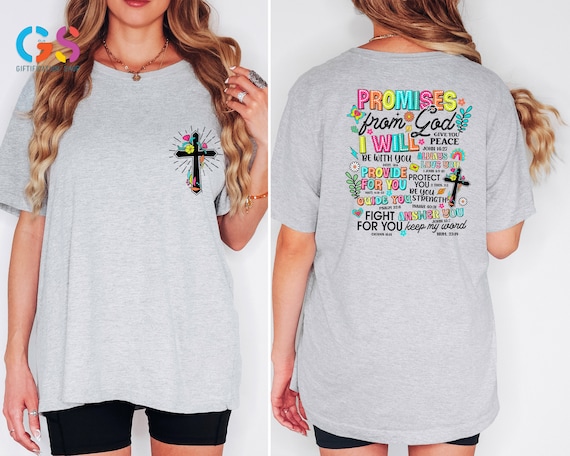 Promises From God Shirt, Christian Shirt, Inspirational T Shirt, Religious Shirt, Bible Verse Shirt, Faith T-shirt, Church Shirt, Jesus Tee