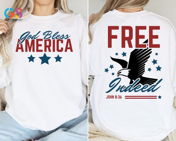 God Bless America Sweatshirt, Patriotic Christian Sweater, USA Patriot Eagle Hoodie, US Freedom Sweatshirt, Memorial Gift