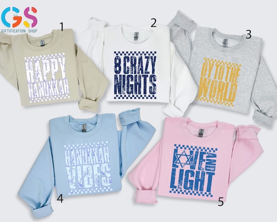 Happy Hanukkah Matching Sweatshirt, Funny Jewish Family Dinner Sweater, Menorah Chanukah Hoodie, Holiday Clothes