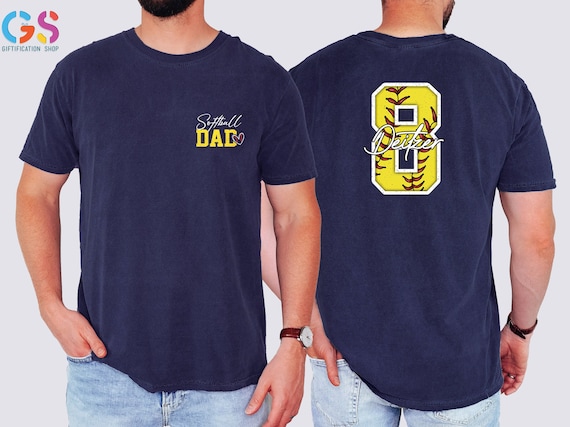 Personalized Softball Dad Shirt, Custom Softball Dad Shirt, Softball Dad Shirt, Customized Dad Gifts, Gift For Dad, Softball Shirt