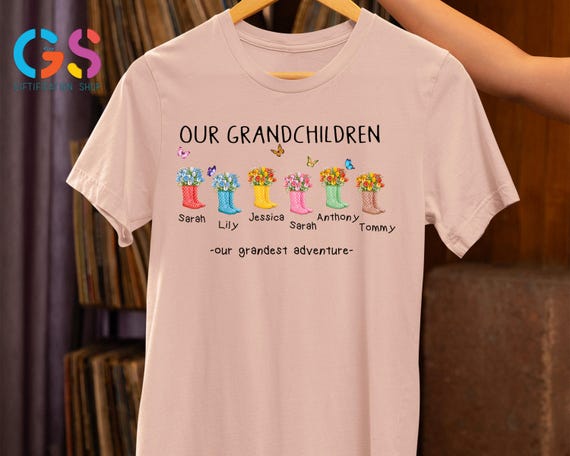 Custom Grandmas Garden Shirt, Floral Garden Boots Shirt, Floral Mom Shirt, Mothers Day Shirt, GrandmaGarden, Wildflowers Shirt, Grandma Gift