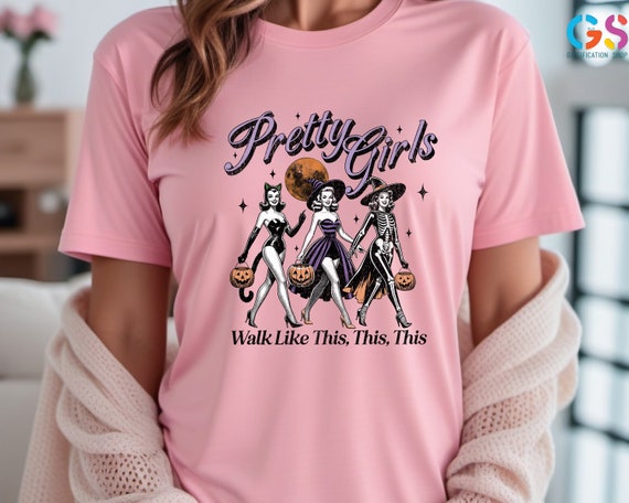 Pretty Girls Walk Like This Shirt, Witch Shirt For Halloween, Witchy Gifts For Best Friends, Halloween Gifts For Women, Funny Besties Shirt