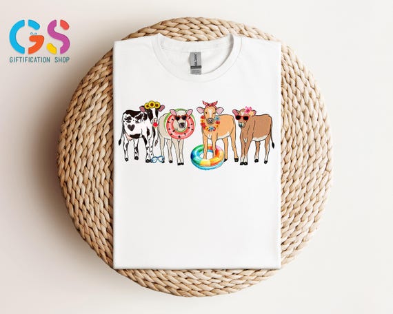 Summer Cow Shirt, Hello Summer Shirt, Cow Lover Shirt, Summer Vibes, Funny Beach Shirt, Vacation Shirt, Family Trip Shirt, Salty Shirt