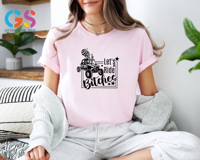 Let's Ride Bitches T Shirt, Lets Ride TShirts, Trail Ride Shirt,Race Mama Shirt,Funny Racing TShirt,Race Wife Gift, Funny Dirt Track Shirt afbeelding 3
