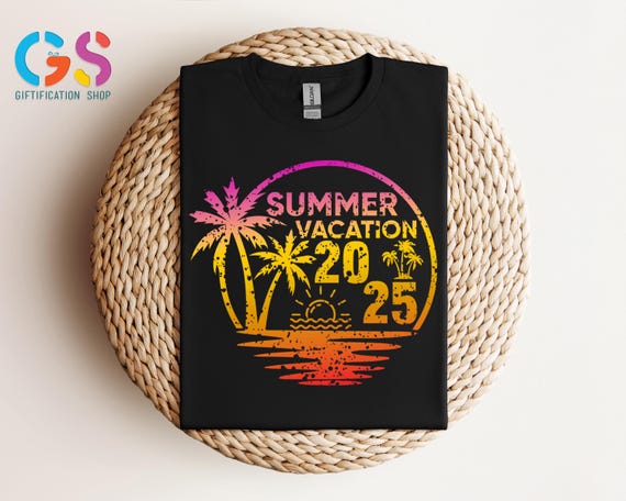 Summer Vacation 2025 Shirt, Summer Shirt, Beach Shirt, Hawaiian Shirt, Holiday Shirt, Travel Shirt, Family Trip Shirt, Summer Vibes Shirt