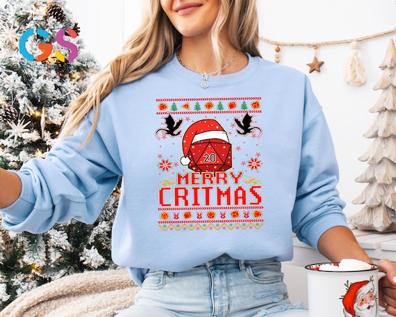 On A Side Quest DnD Christmas Sweatshirt, D20 Gift For Players, Gamer Sweater, Dangeons And Dragons, Fantasy Gift