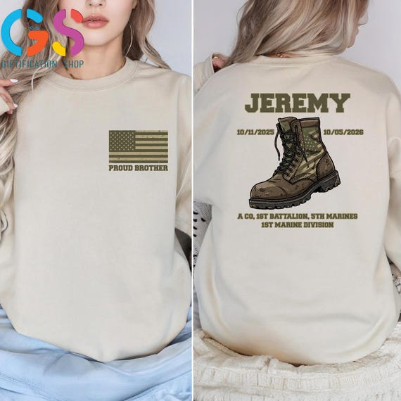 Marine Custom Family Name Proud Sweatshirt, Graduation Boot Camp Sweater, Military Marine Training Grad Clothing