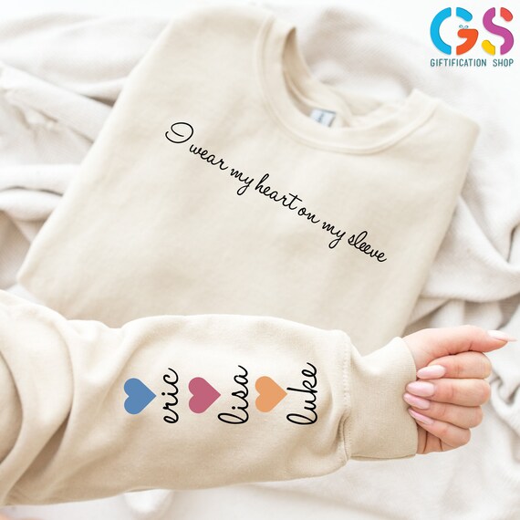 Personalized Sleeve Print Sweatshirt, Customized Mother's Day Sweatshirt, Customized Sleeve Print Sweater, Mom Sweatshirt With Kids Names