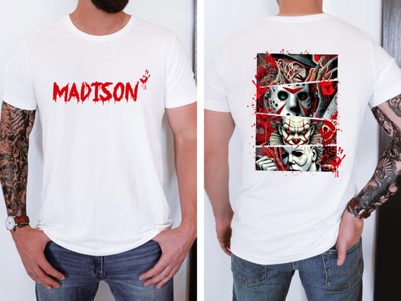 Custom Name Halloween Horror Tshirt, Halloween Horror Characters Shirt, Scary Horror Friends Shirt, Halloween Movie Killers Shirt,Horror Tee