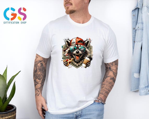 Feral Dad Raccoon T-Shirt, Funny Rad Dad Shirt, Raccoon Dad Shirt, Raccoon Coffee Shirt, Fathers Day Shirt, Funny Dad Gift, Dad Shirt