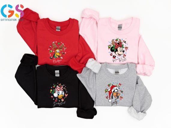 Mickey And Friends Christmas Sweatshirt, Disneyworld Vacation Sweater, Holiday Xmas Season Hoodie, Disney Clothing