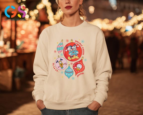 Mickey And Friends Christmas Sweatshirt, Disney Festive Sweater, Xmas Holiday Disneyworld Trip, Cheer Fa La La Clothes