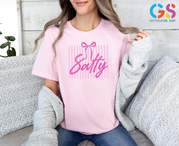 Minimalist Salty Shirt, Coquette Bow T-Shirt, Aesthetic Summer Vibes Tee, Beach Clothes, Girls Trip Top