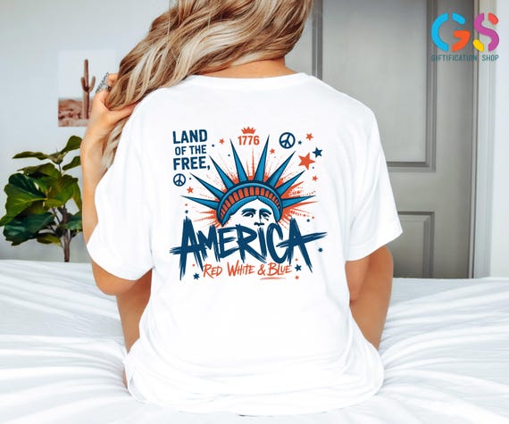 4th of July Statue of Liberty Shirt, Land of Free Shirt, America Shirt, USA Flag Shirt, USA 4th of July Shirt, American Girl,Patriotic Shirt