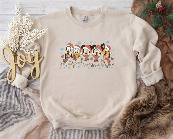 Disneyland Christmas Crew Sweatshirt, Disneyworld Christmas Squad Sweater, Retro Disneyland Hoodie,  Christmas Family Vacation Sweatshirt
