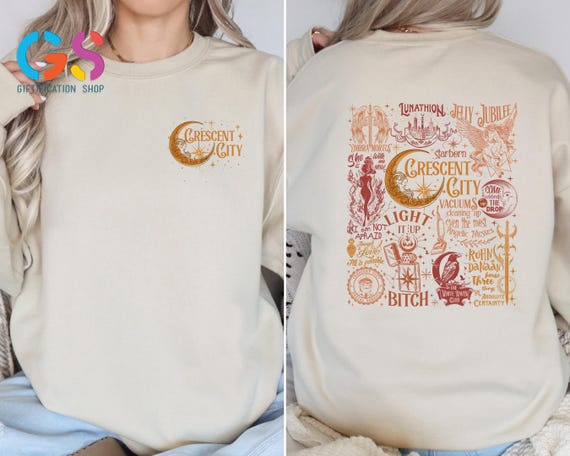 Cresent City Sweatshirt, Crescent City Sweater, Light It Up Sweatshirt, Book Lover Gift, Earth and Blood, Bookish Sweatshirt, Velaris Shirt