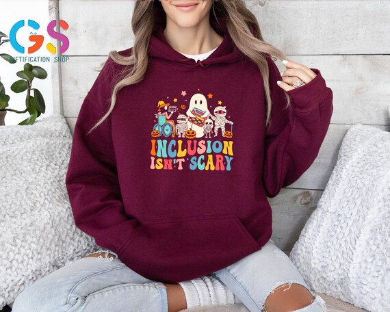 Inclusion Isn't Scary Sweater, SLP Halloween Sweatshirt, Sped Teacher Sweatshirt, Halloween Sped Teacher Hoodie, Inclusion Holiday Sweater