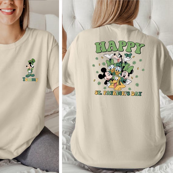 Custom St. Patricks Day T-Shirt, Personalized Disney Shirt For Saint Patricks Day Shirt, Customized Irish Shirt, Shamrock Matching Shirt