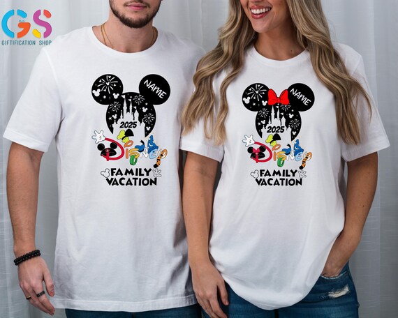 Custom Disneyland Shirt, Disneyworld Family Vacation Shirt 2025, Disneyworld Name Shirt, Disneytrip Shirts, Gift For Family With Kids