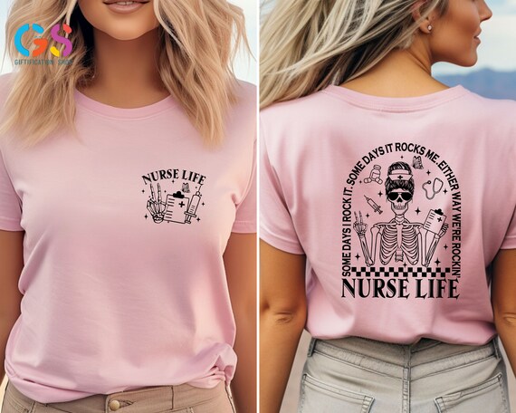 Nurse Life Shirt, Some Days I Rock It Some Days It Rocks Me Nurse T-Shirt, Rocking Nurse Tee, Funny Nurse Shirt, Skeleton Nurse TShirt