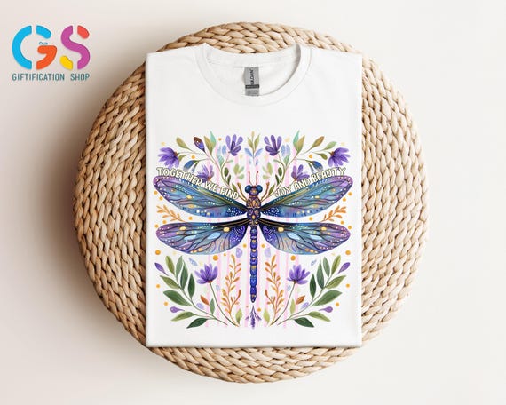 Together Dragonfly Shirt, Funny Shirt, Mental Health Shirt, Retro Floral Shirt, Trendy Shirt, Cute Spring Shirt, Trendy Inspritional Shirt