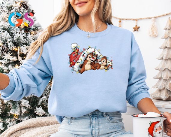 Christmas Squirrel Lights Sweatshirt, Holiday Animal Hoodie, Forest Creature Lover Sweater, Wildlife Season Gift