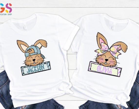 Custom Name Shirt For Easter, Personalized Bunny Shirt For Kids, Customized Easter Gift For Toddler, Easter Shirt Kids,Easter Toddler Outfit