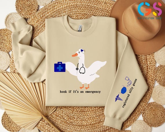 Goose Registered Nurse Sweatshirt,RN Student Hoodie, Nurse Life Sweater,  Nursing School Gift, Funny Nurse Sweatshirt
