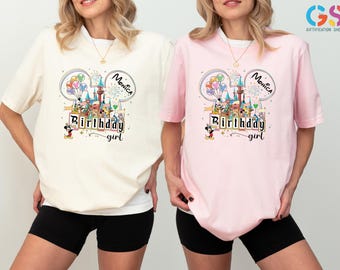 Custom Name Disneyland Shirt,Customized Birthday Tshirt,Gift for Birthday,Birthday Girl Shirt,Disneyworld Birthday, Birthday Party Shirt