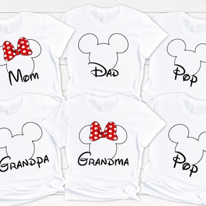 Minnie Mouse Mom Shirt, Mickey Mouse Dad Shirt, Pop Shirt, Mickey Mouse Grandpa Shirt, Minnie Mouse Grandma Shirt, Family Matching Tee