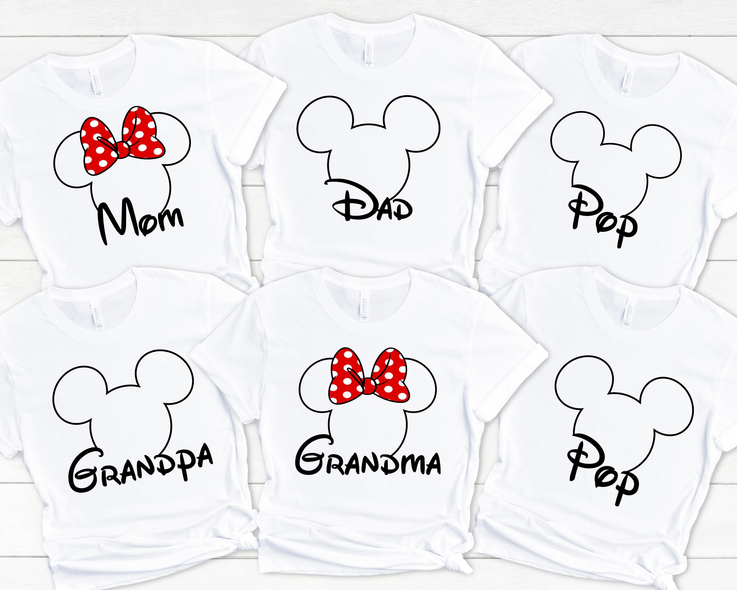Minnie Mouse Mom Shirt Mickey Mouse Dad Shirt Pop Shirt Mickey Mouse Grandpa Shirt Minnie Mouse Grandma Shirt Family Matching Tee